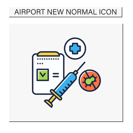 Vaccination passport color iconのイラスト素材