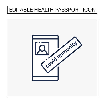 Covid immunity line iconのイラスト素材