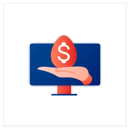 Virtual business incubator flat iconのイラスト素材
