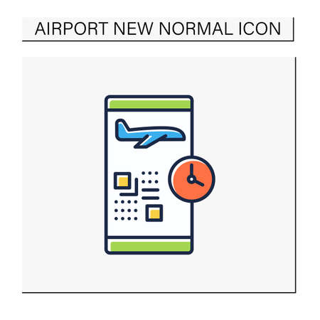 Digital check-in color iconのイラスト素材
