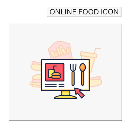 Online menu color iconのイラスト素材