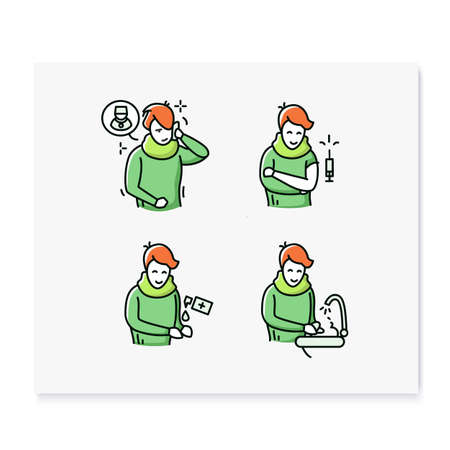 Flu color icons setのイラスト素材