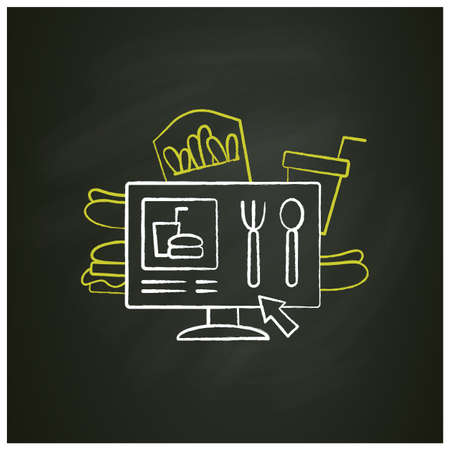 Online menu chalk iconのイラスト素材