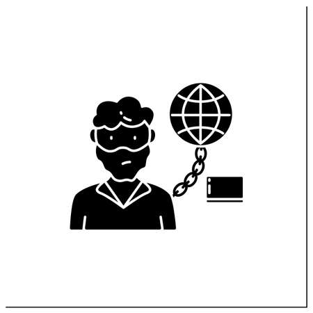 Internet addition glyph iconのイラスト素材