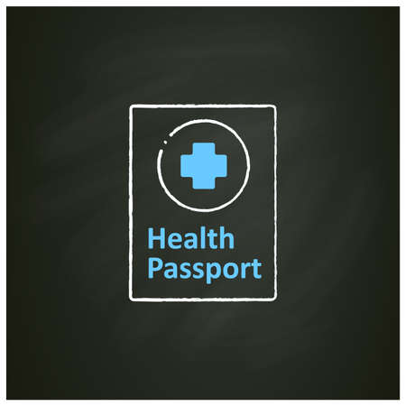 Health passport chalk iconのイラスト素材