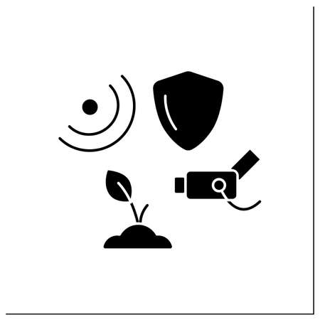 CCTV glyph iconのイラスト素材