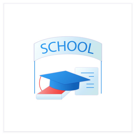 School graduation flat iconのイラスト素材
