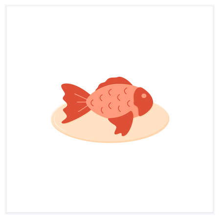 Sakura taiyaki flat iconのイラスト素材