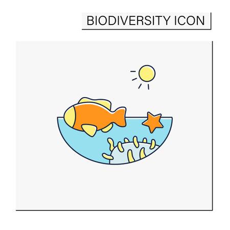 Coral reef color iconのイラスト素材