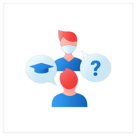 Sophomore flat iconのイラスト素材