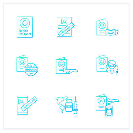 Health passport gradient icons setのイラスト素材