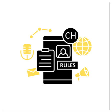 Application rules glyph iconのイラスト素材