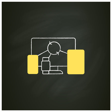 Cross device syncing chalk iconのイラスト素材