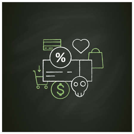 Dependence on discounts chalk iconのイラスト素材