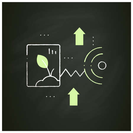 Crop monitoring chalk iconのイラスト素材