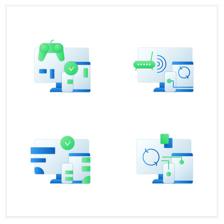 Cross platform flat icons setのイラスト素材