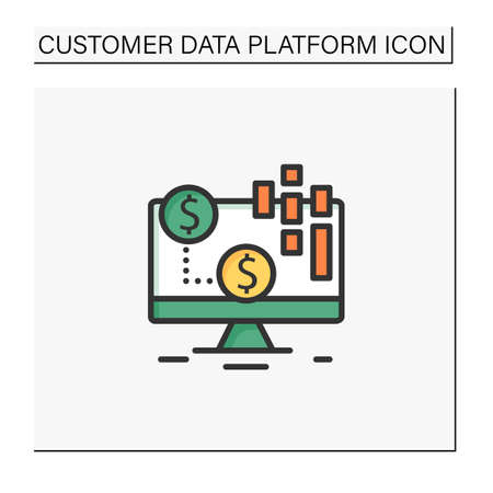 Transactional data color iconのイラスト素材
