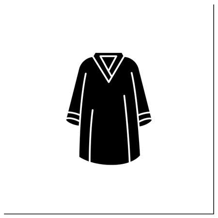 Graduation dress glyph iconのイラスト素材