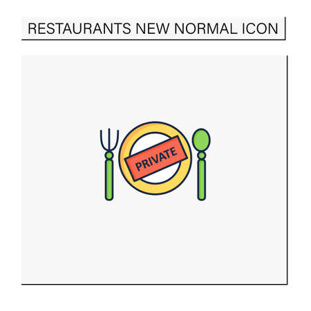 Private dining color iconのイラスト素材