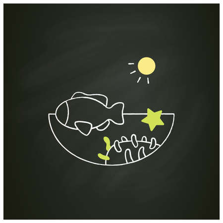 Coral reef chalk iconのイラスト素材