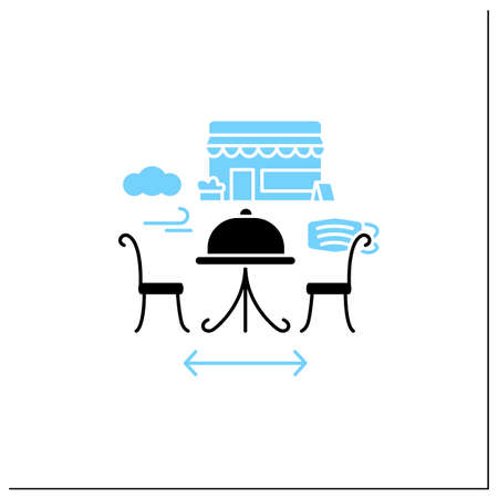 Outdoor dining glyph iconのイラスト素材