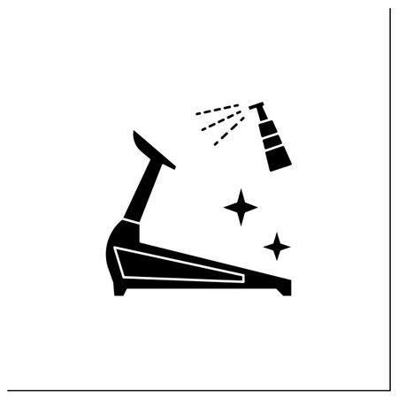 Gym disinfection glyph iconのイラスト素材