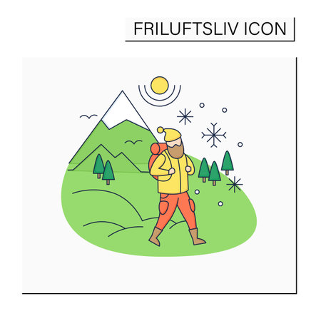 Friluftsliv color iconのイラスト素材