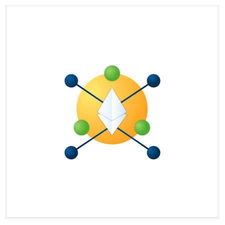 Ethereum blockchain flat iconのイラスト素材