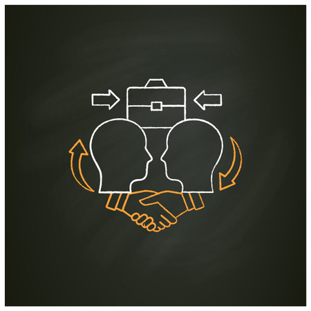Collaborating chalk iconのイラスト素材