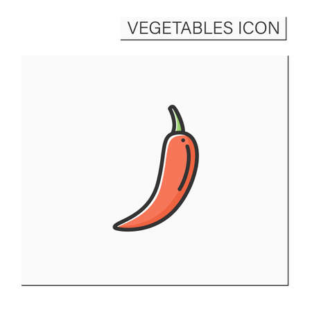 Chili pepper color iconのイラスト素材