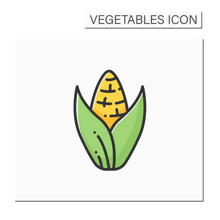 Sweet corn color iconのイラスト素材