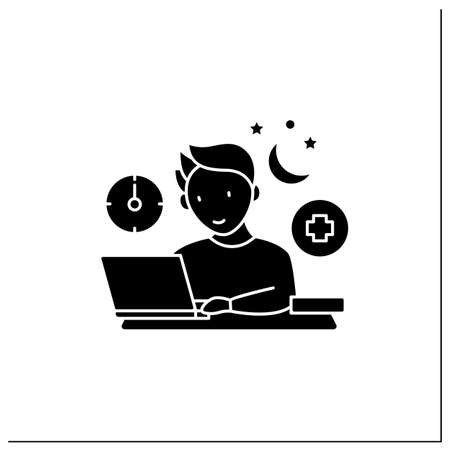Workaholic glyph iconのイラスト素材