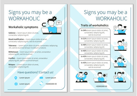 Workaholic brochure iconのイラスト素材