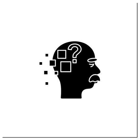 Alzheimer disease glyph iconのイラスト素材