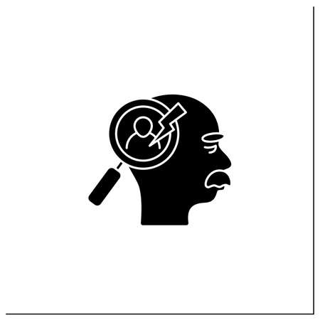 Recognition problems glyph iconのイラスト素材