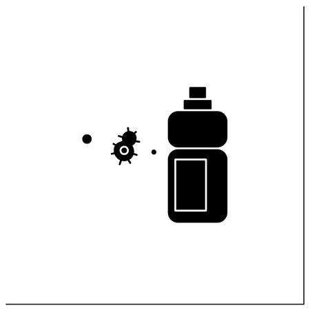 Sanitizer bottle glyph iconのイラスト素材