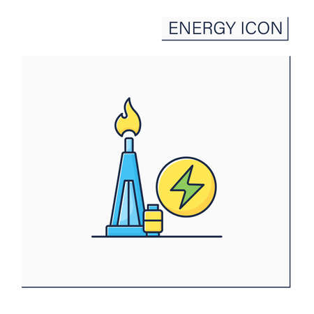 Gas power color iconのイラスト素材
