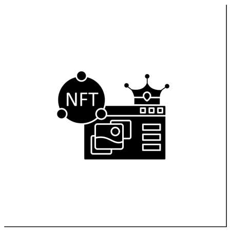 NFT supermarket glyph iconのイラスト素材