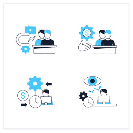 Talent management flat icons setのイラスト素材