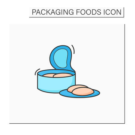 Canned tuna color iconのイラスト素材