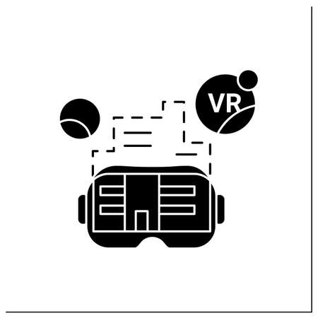 Vr architecture glyph iconのイラスト素材