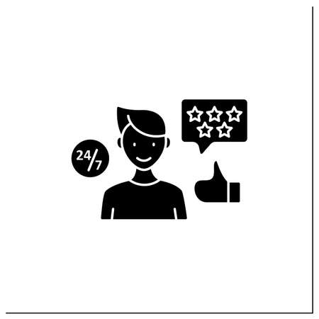 Customer service glyph iconのイラスト素材