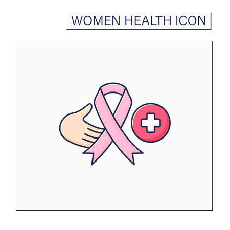 Cancer care color iconのイラスト素材