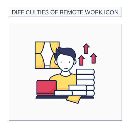 Remote work color iconのイラスト素材