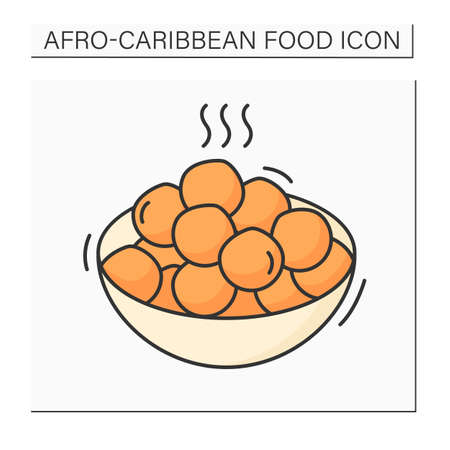 Afro-Caribbean food color iconのイラスト素材