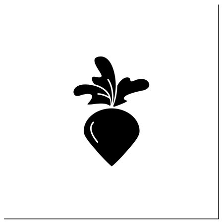 Radish glyph iconのイラスト素材