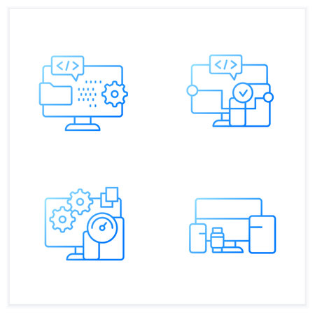 Cross platform gradient icons setのイラスト素材