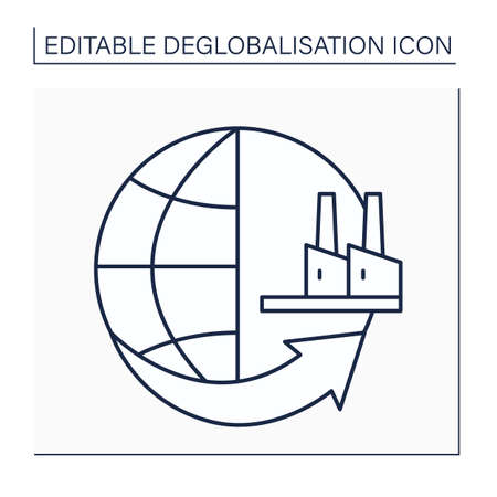 Reshoring line iconのイラスト素材