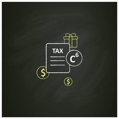 Carbon tax chalk iconのイラスト素材