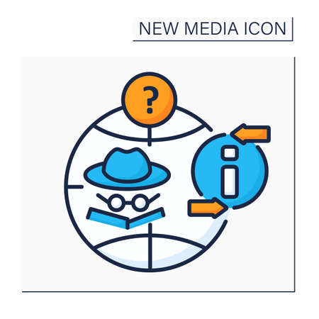 Anonymous social networks color iconのイラスト素材